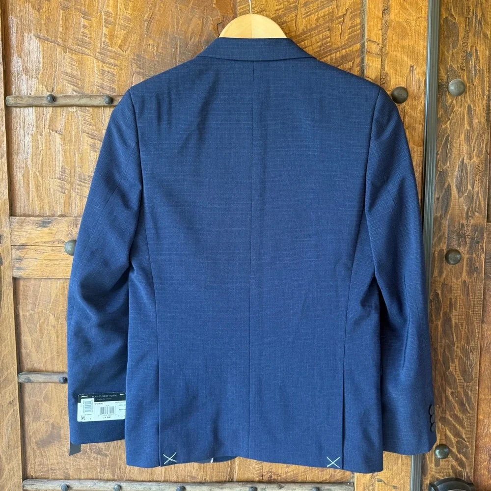 Marc New York Suit Jacket Mens 14 SK Blue Skinny Fit Stretch Blazer NWT